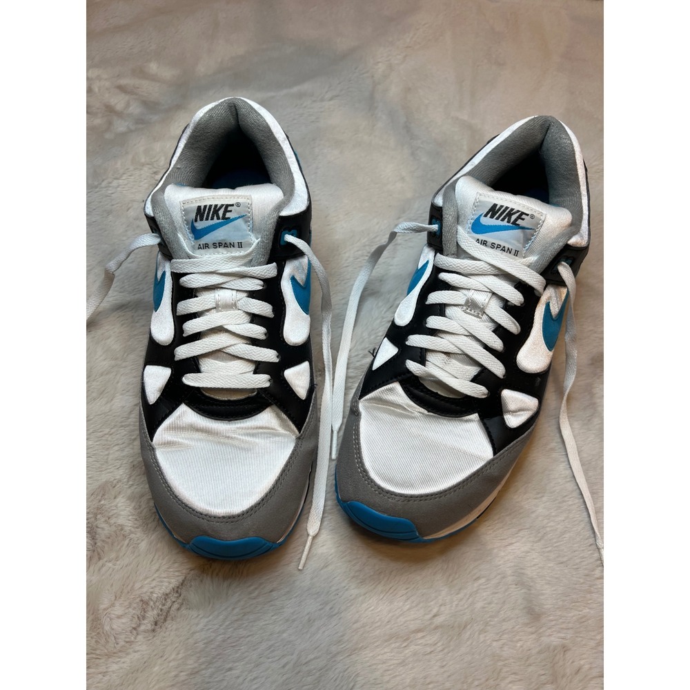 Nike Mens Sneakers Air Span II Laser Blue White Black Grey Size 13